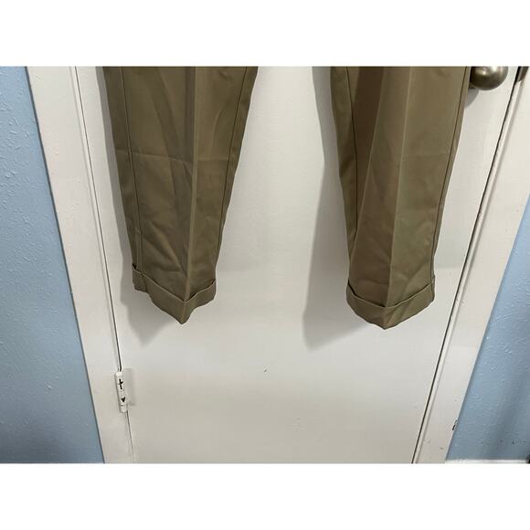 Savane Pants 40x29 Khaki Expandable Waist Cuffed Ankle No Iron Office Preppy NWT - Picture 3 of 7